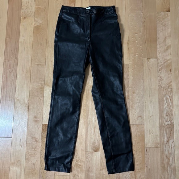 H&M Pants - H&M Sleek Black PU Leather Straight Leg Pants